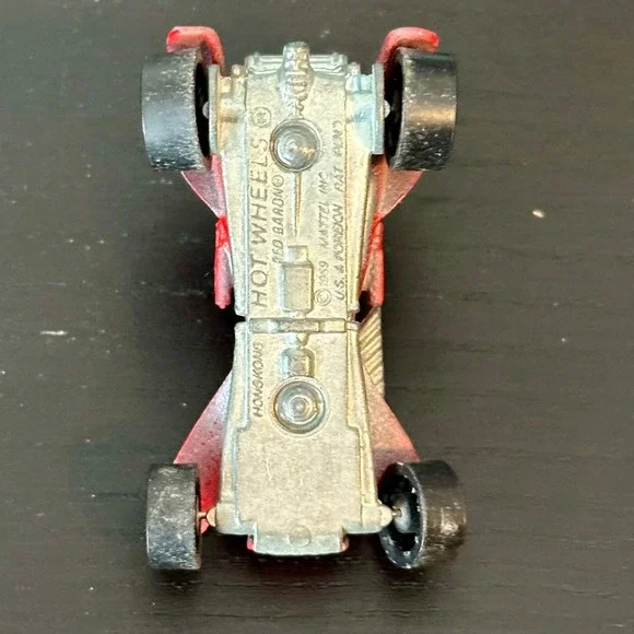 Vintage Hot Wheels Red Baron 1969 Mattel Diecast Car Redline Silver - Picture 4 of 6